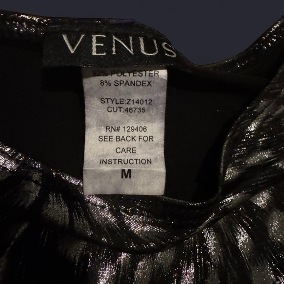 VENUS Black and Silver Patterned Blouse - Picture 4 of 4